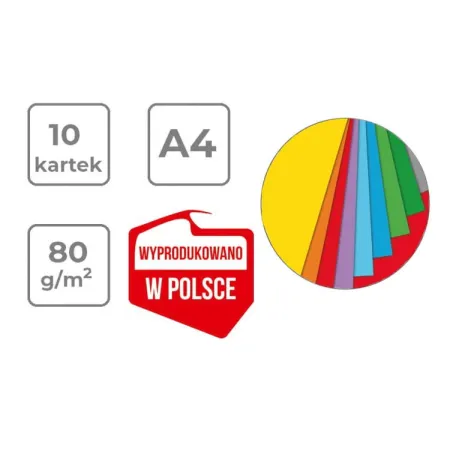 Zeszyt papieru kolorowego samoprzylepnego A4 10 kart.