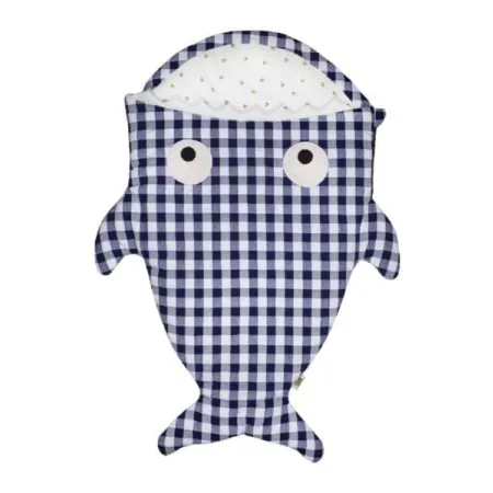 Baby Bites Śpiworek light Shark (1-18 miesięcy) Blue Vichy