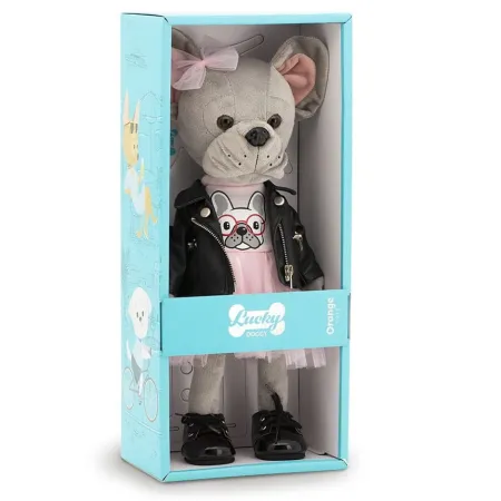 Przytulanka piesek Lucky Betsy w skórzanej kurtce – 38cm
