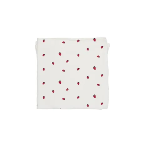 Baby Bites Pieluszka muślinowa 120 x 120 cm Strawberries White