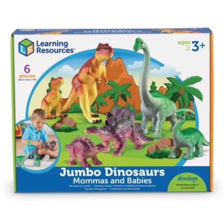 Duże Figurki, Mamy i Dzieci, Dinozaury, Zestaw 6