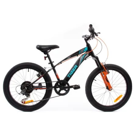 Rowerek dla dzieci 20" Tiger Bike z amortyzatorem czarno- szaro - turkusowym