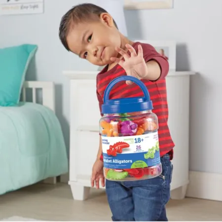 Figurki do nauki liter i poznawania kolorów, Aligatory, Zestaw 13 szt. - Snap & Learn