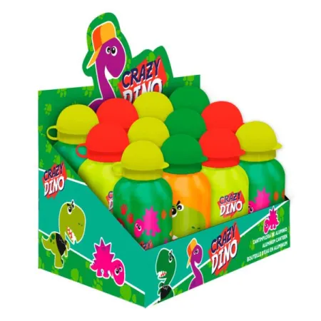 Bidon Aluminiowy, Dinozaury, Żółty, Crazy Dino 500 ml