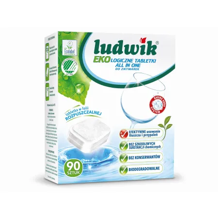 LUDWIK Ekologiczne tabletki all in one do zmywarek 90 szt. 1620g