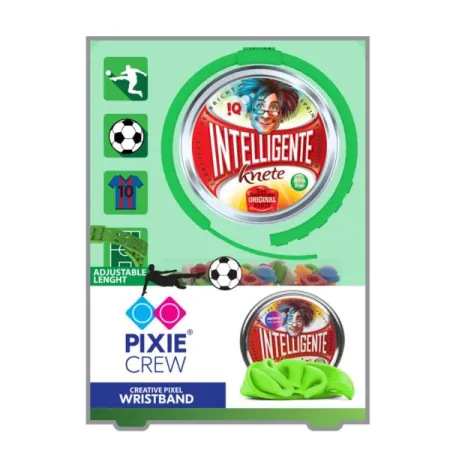 Kreatywna, Silikonowa Bransoletka Plus Inteligentna Plastelina, PIXIE CREW, Zielona, Piłka Nożna