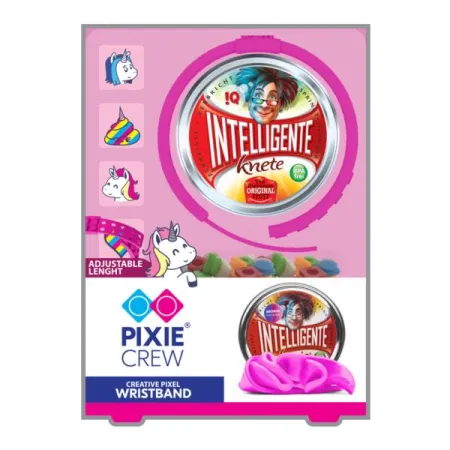 Kreatywna, Silikonowa Bransoletka Plus Inteligentna Plastelina, PIXIE CREW, Purpurowa, Jednorożec