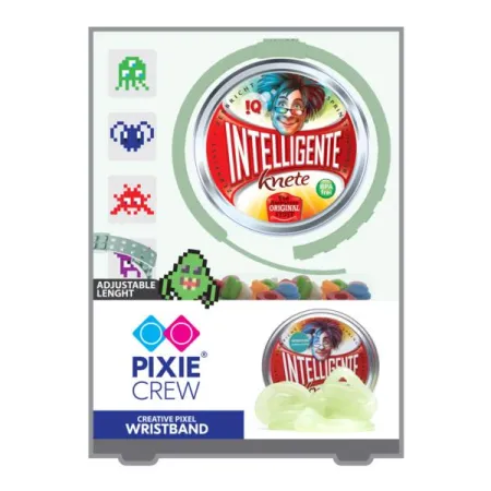 Neonowa, Silikonowa Bransoletka Plus Inteligentna Plastelina, PIXIE CREW, Świecąca w ciemności