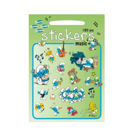Zestaw Naklejek 180 szt., Muzyka - SMERFY, Barbo Toys
