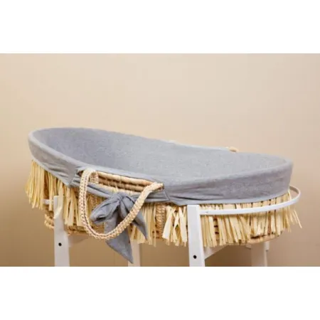 Childhome Kosz mojżesza Boho z materacykiem + Pokrowiec Jersey Grey