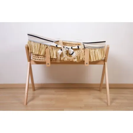 Childhome Kosz mojżesza Boho z materacykiem + Pokrowiec Jersey Marin