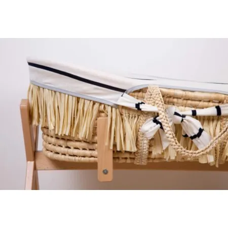 Childhome Kosz mojżesza Boho z materacykiem + Pokrowiec Jersey Marin