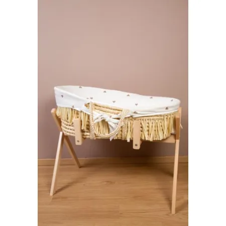 Childhome Kosz mojżesza Boho z materacykiem + Pokrowiec Jersey Hearts