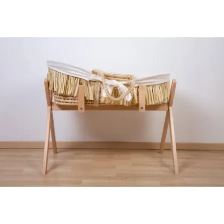Childhome Kosz mojżesza Boho z materacykiem + Pokrowiec Jersey Off white