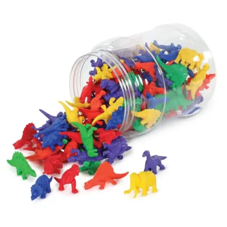 Figurki do Nauki Liczenia, Kolorów i Kształtów, Mini Dino, Zestaw 108 szt