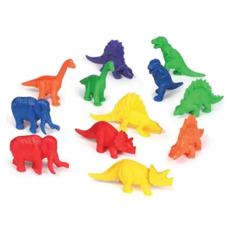 Figurki do Nauki Liczenia, Kolorów i Kształtów, Mini Dino, Zestaw 108 szt