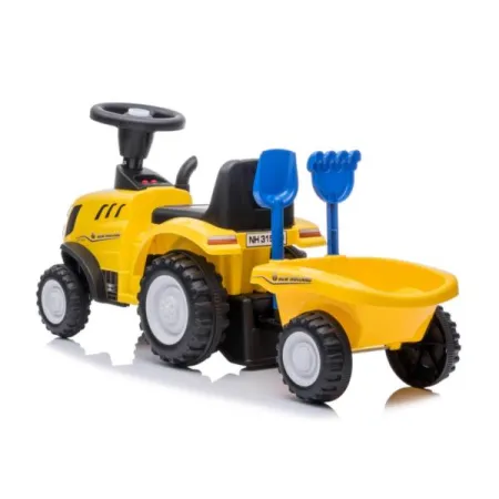 Jeździk traktor z przyczepą New Holland żółty