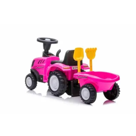 Jeździk traktor z przyczepą New Holland różowy