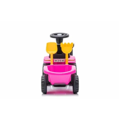 Jeździk traktor z przyczepą New Holland różowy