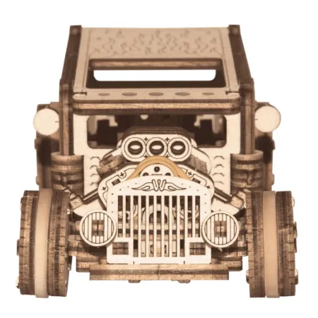 Drewniane puzzle mechaniczne 3D Wooden.City - Samochód Hot Rod