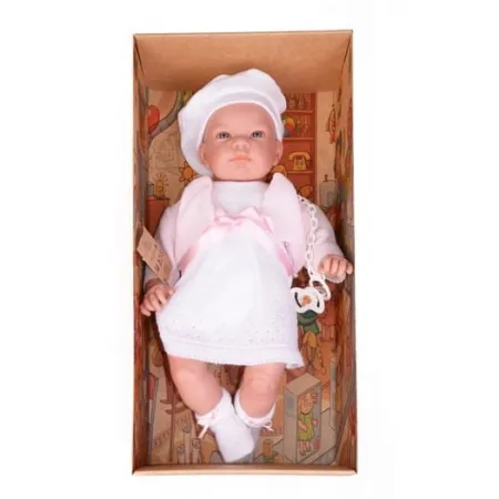 Hiszpańska lalka bobas dziewczynka Jenny w sukience - 45cm