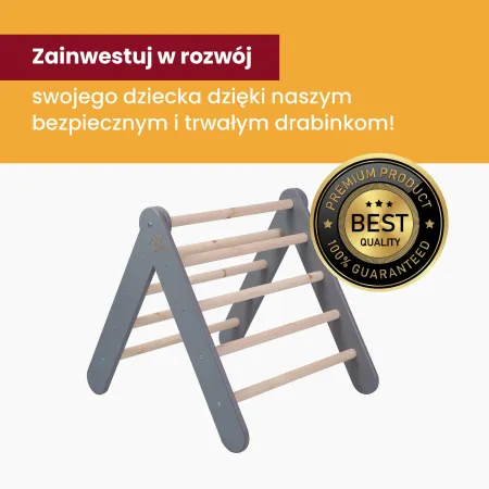 MeowBaby® Drewniana Drabinka dla Dzieci 60x61cm Sk