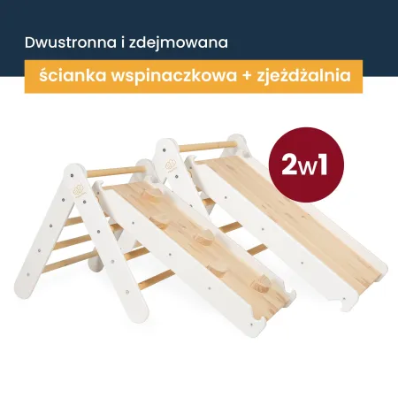 MeowBaby® Drewniana Drabinka 60x61cm i Zjeżdżalnia