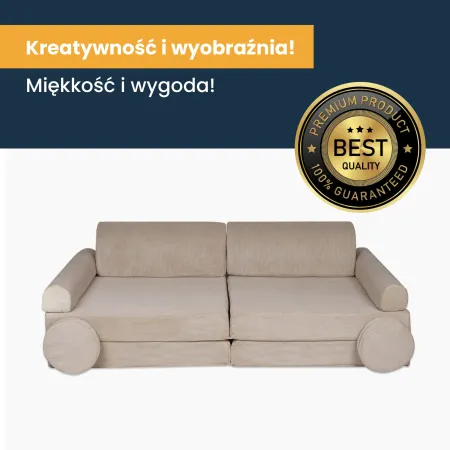 MeowBaby® Sztruksowa sofa dziecięca premium ceglan