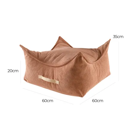 MeowBaby® Pufa Dziecięca, Kwadratowa, Sztruksowa,