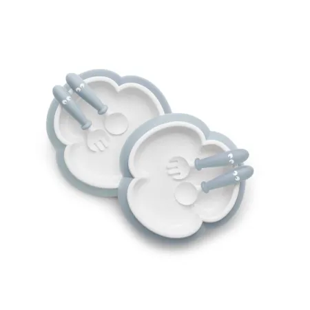 BABYBJORN - talerzyki ze sztućcami - Powder Blue