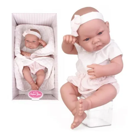 Hiszpańska lalka bobas dziewczynka – Recien Nacida Nica Manta Acolchada 42 cm