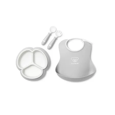 BABYBJORN - Zestaw do karmienia Mealtime - Grey