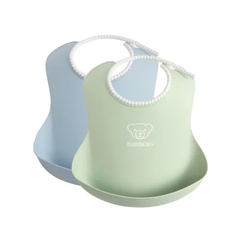 BABYBJORN - 2 śliniaki - Powder Green/ Powder Blue