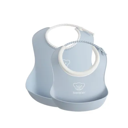BABYBJORN - zestaw śliniaków mały/duży - Powder Bl