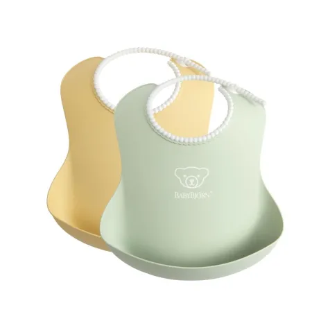 BABYBJORN - 2 śliniaki -  Powder Yellow/ Powder Gr