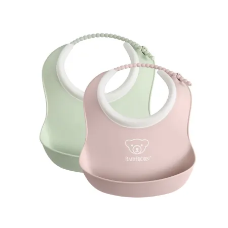 BABYBJORN - 2 małe śliniaczki Powder Green/ Powder