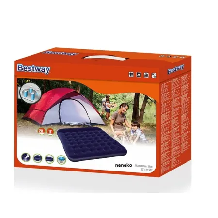 Dmuchany materac welurowy z pompką BESTWAY 203 x 183 x 28 cm